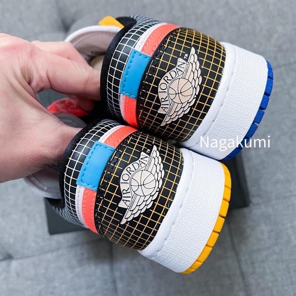 💙🧡 Nike air Jordan 1 Low multicolor shoes - Picture 2 of 4